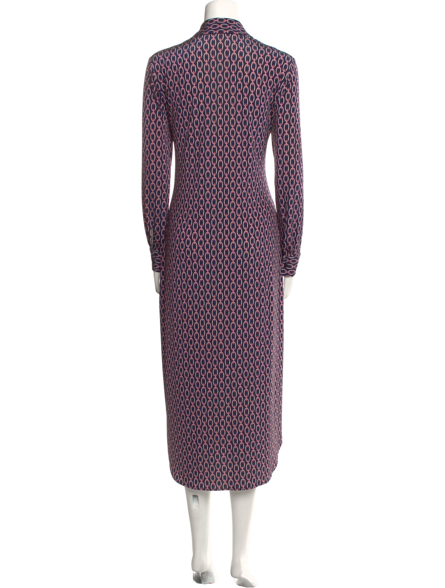 L'Agence Polka Dot Print Midi Length Dress